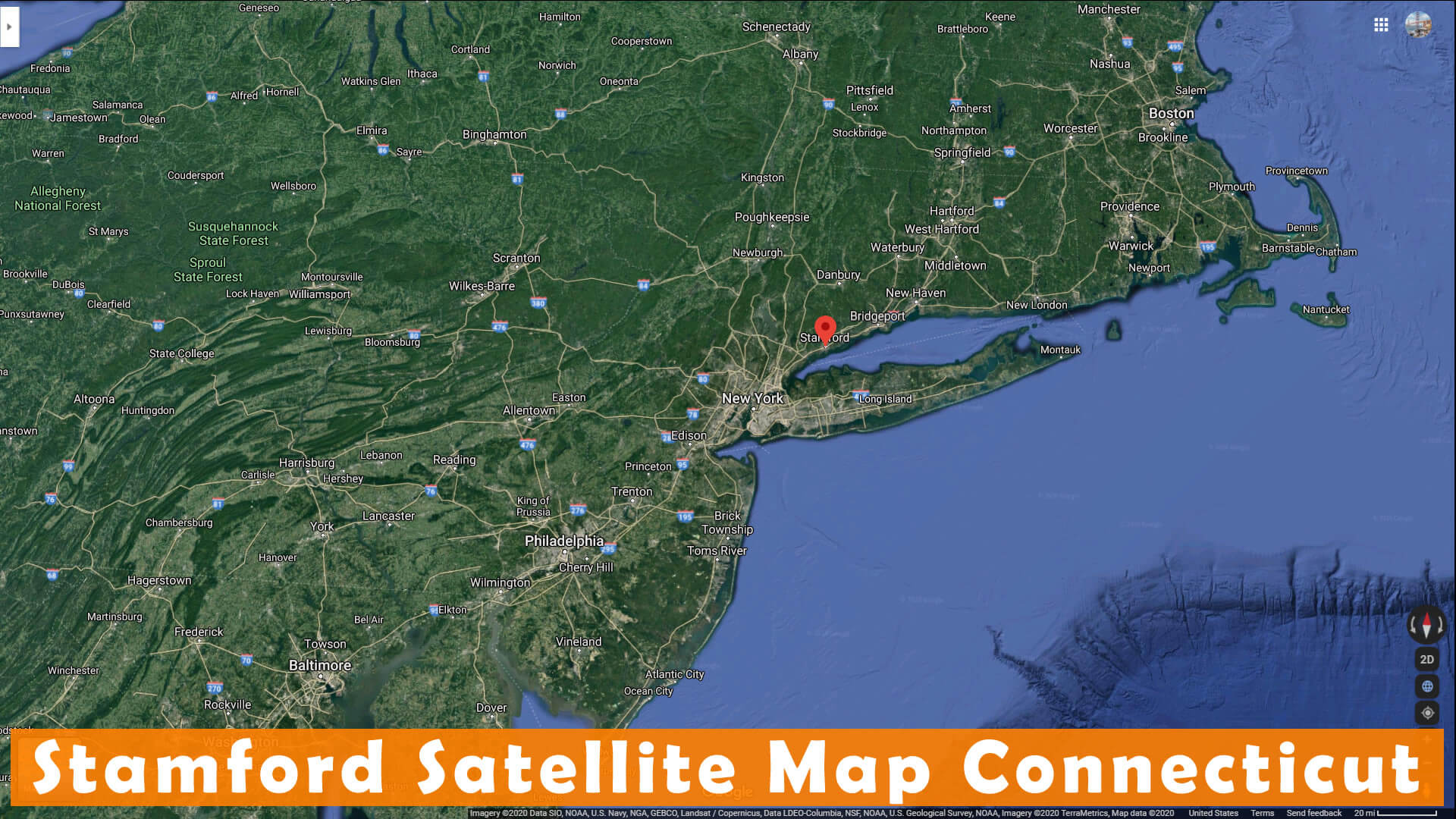 Stamford Satellite Carte Connecticut